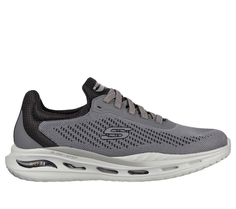 Skechers Men's Gray/Black Arch Fit Orvan-Trayver Slip-On Sneakers