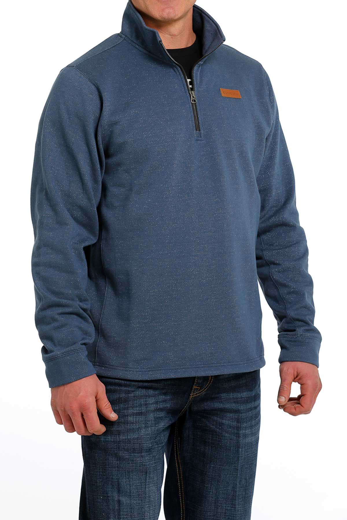 Cinch Men's Dark Navy 1/4 Zip Long Sleeve Knit Pullover Sweater