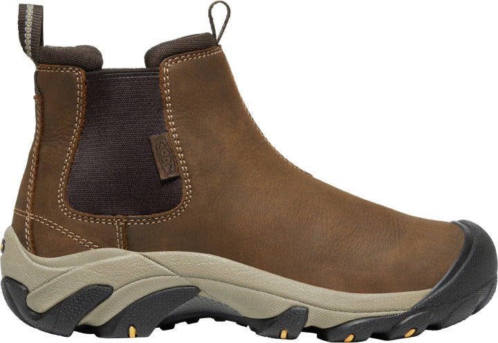 Keen Outdoor Women's Targhee II Chelsea Style Slip-on Hiking Boots in Vegetable Brown and Black Colors