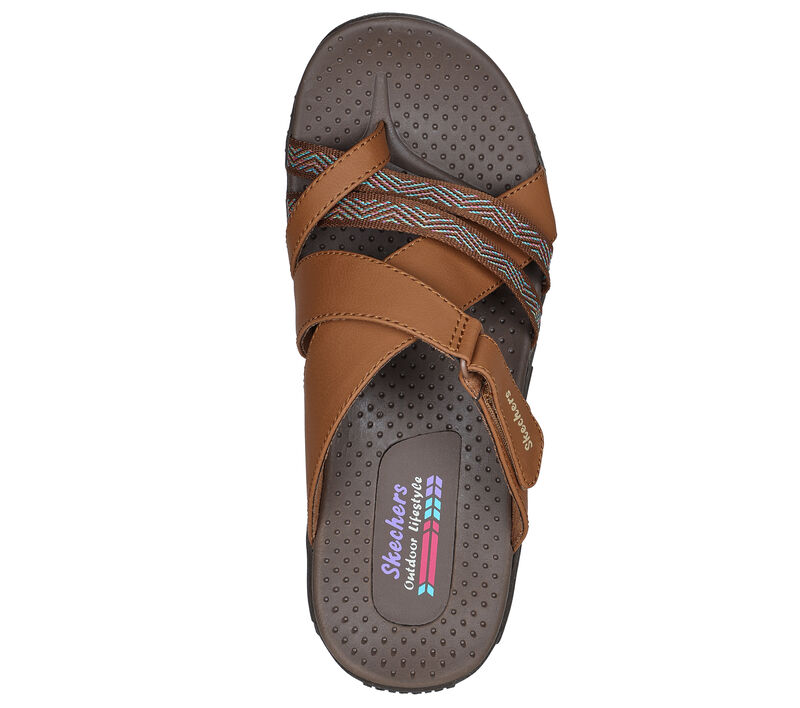 Skechers Women's Reggae-Sunday Brown Stroll Sandals for Weekend and Vacation