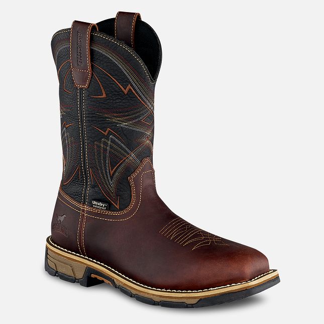 Irish Setter Men's Lightweight 11-Inch Dark Brown/Black Steel Toe Work Boots