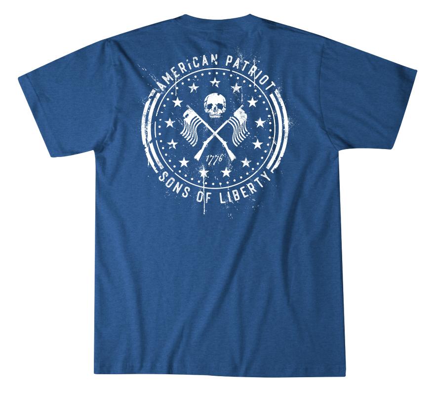 Men's Electric Blue Heather Howitzer Liberty Patriot Ultra-Soft T-Shirt