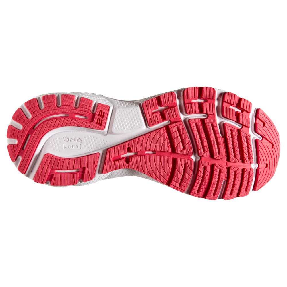 Brooks Brand Women's Road Running Shoes - Adrenaline GTS 22 in Black, Purple, and Coral Colors