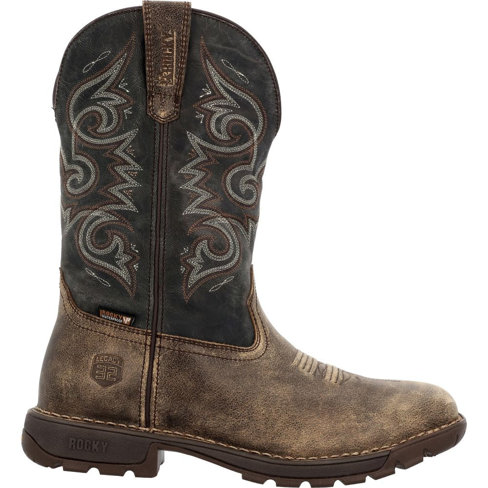 Brown Men's Rocky Legacy 32 EH WP Western Square Toe Work Boots