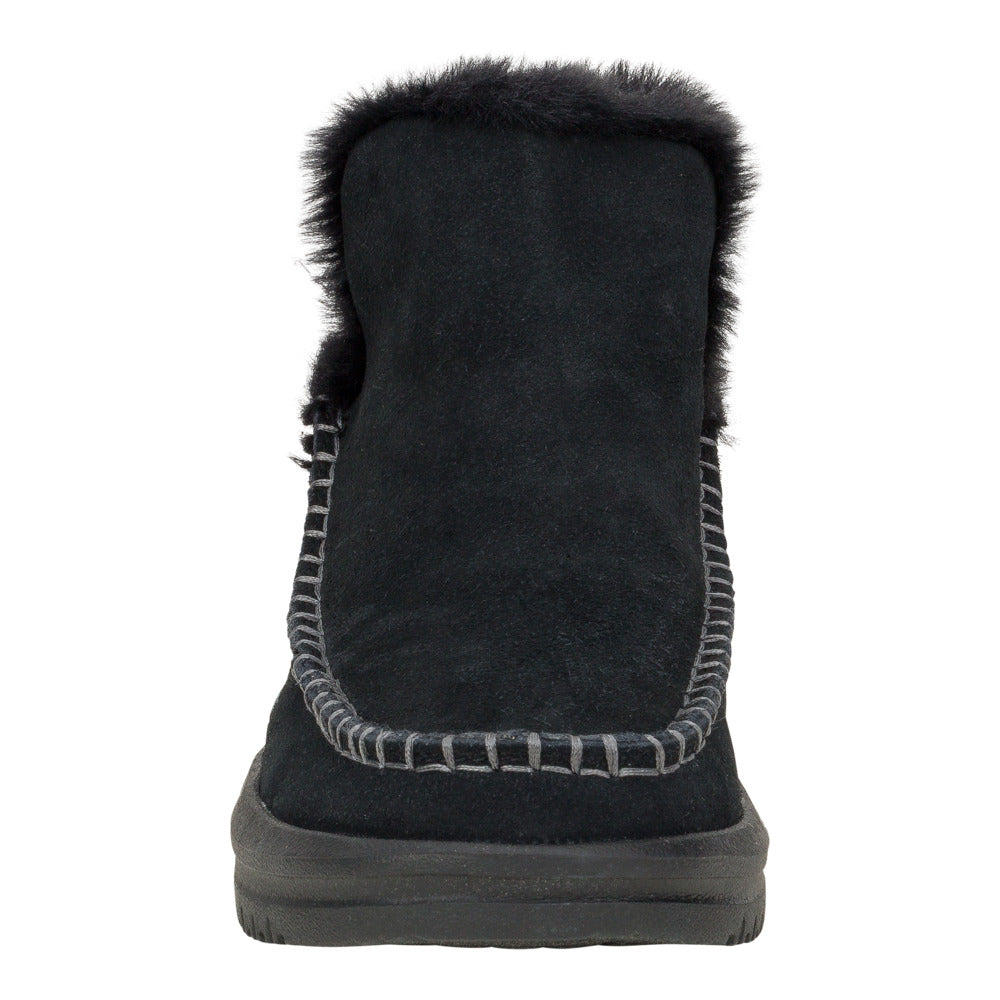 HEY DUDE Women's Fashionable Camden Suede Casual Shoes - Black / Black